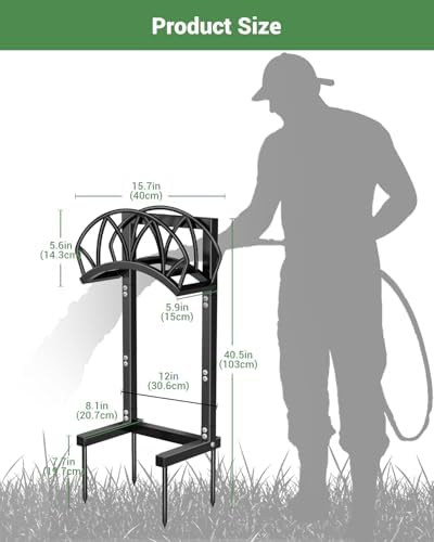 Garden Hose Holder, Freestanding Water Hose Reel Stand, Holds 160 FT, Black - Image 5