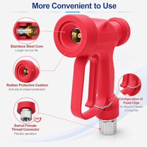 MINGOU Red Rear Entry Soft Wash Gun,350PSI 16GPM 1/2" BSP SS Swivel - Image 4