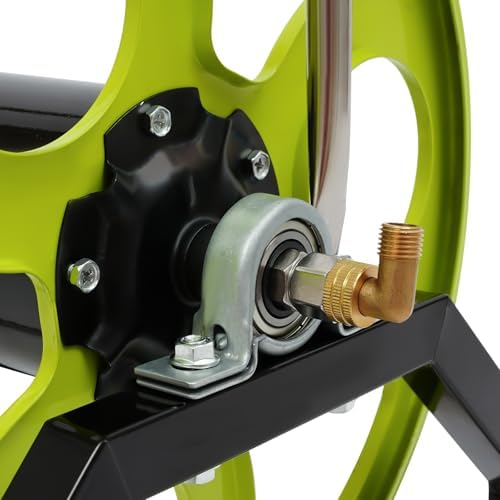 Garden Hose Reel, Portable Metal Hose Reel, Floor Mounted/Wall Mounted, Water Hose Holder for 328.1FT Hose, 0.55" Connection Diameter - Image 6