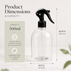 500ml Fine Mist Spray Bottle, Reusable Empty Large Spray Bottles, Multi-Purpose Water Spray Bottle for Gardening, Plant Watering, Hair Mist, Car Cleaning and Household Use - Image 2
