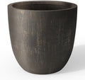 Kante Large Round Bowl Vintage BRN Concrete Planter 18" Dia, Outdoor by Unknown