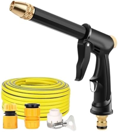 Garden Hose Nozzle High Pressure Water Flow Adjustable Rotation Aluminum Alloy Adapter Black(2) - Image 2