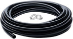 5/8" id - 25 ft Black Vinyl Tubing Flexible PVC Irrigation Hose & 2 Clamps by ZY-hosetube