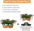 VECELO 5 Tier Vertical Garden Planter, Self Watering Stackable Planters with Wheels for Strawberries, Herbs, Flowers, Vegetables, Gray - Image 6