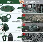 Expandable Garden Hose 50 ft with 10 Function Spray Nozzle, Flexible, Kink Free, Leak-Proof, Ultra Lightweight Retractable Stretch Water Hose 50ft for Yard, Lawn, Car Wash and Outdoor (Black Green) - Image 7
