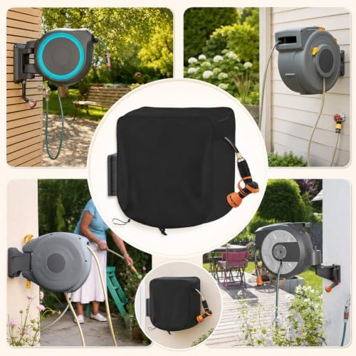 Wall Mounted Hose Reel Cover for VEVOR 100 ft Retractable Hose Reel 2022–2026,Waterproof Oxford fabric for Retractable Garden Hoses ReelsHeavy Duty Shield,Brown - Image 6