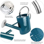 1 Gallon Metal Watering Can with Removable Spout, Nice Galvanized Steel Water Can with Embossed Design for Indoor and Outdoor Plants (Ocean Blue) - Image 2