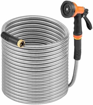 Stainless Steel Garden Hose 150ft Metal Hose Lightweight No Kink - Image 7