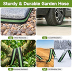 Garden Hose 100 ft Flexible Non-Expandable Water Hose Kink-Free Lightweight Leak-Proof High Pressure Durable Outdoor Portable Fabric Hoses Pipe with 3/4” Sturdy Fittings for Yard Lawn Car Wash - Image 6