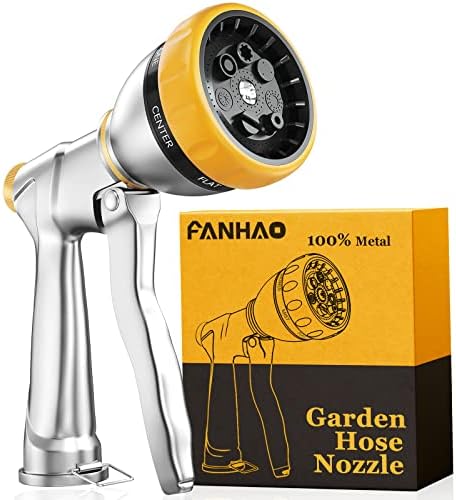 FANHAO Metal Garden Hose Nozzle Heavy Duty, 7 Adjustable Spray Patterns by FANHAO