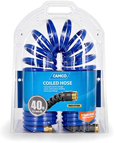 Camco Self-Coiling Water Hose with Brass Fittings, 40 Ft, 0.5 In ID, 41985 - Image 6