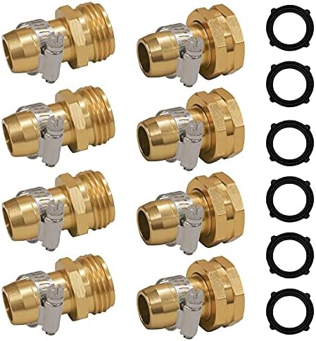 Hourleey Garden Hose Repair Connector with Clamps + Hose Repair Kit - Image 2