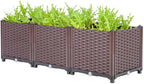 YSUEFIJO Raised Garden Bed Planter Box, Vegetable Flowers Planting Raised Container, Planter Box Indoor Rectangular, Planter Raised Beds W/Drainage Holes, for Outdoor Patio, Deck, Balcony by WELCOMETOYSUEFIJO
