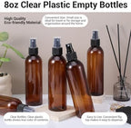 Fumusae 26 Pcs 8 oz Spray Bottles Fine Mist Cleaning Bottles, Amber Empty Plastic Travel Sprayer, Refillable Liquid Containers for Liquid Hair Oil Shampoo Lotion (8 oz,Amber) - Image 3