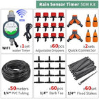 Garden Supplies 50M-5M DIY Drip Irrigation System Automatic Watering Garden Hose Micro Drip Watering Kits with Adjustable Drippers Nozzle(KIT010-50M) - Image 2