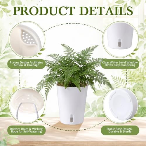 Ziliny 10 Pcs 5.91 Inch Self Watering Planters with Water Indicator - Image 4