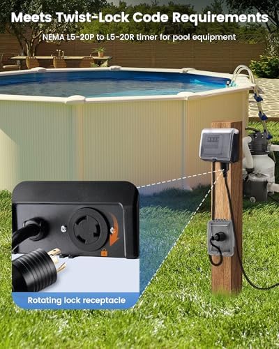 SURAIELEC WiFi Pool Timer for Above-Ground Pools, 20A 125V 1HP, NEMA L5-20R - Image 3