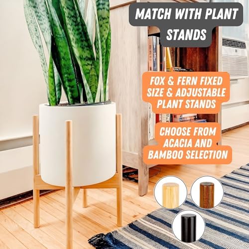 Fox & Fern Large Planter for Indoor or Outdoor, White Matte, 10 Inch - Image 7