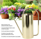 Stainless Steel Watering Can, Indoor Metal Watering Can Long Spout 1500ml Large Capacity Watering Kettle for Desk Office Plants (Gold) - Image 2