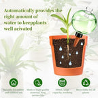 Plant Self Watering Globes with Covers, Plastic Water Bulbs Top Fill, Plant Watering Devices System Slow Release Terracotta, Water Spikes Stakes for Indoor (Green, 6pack) - Image 3