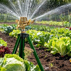 2 Pack Impact Sprinkler on Tripod Base, 360° Adjustable Brass Sprinkler Head with Stakes, Heavy Duty Metal Tripod Lawn Sprinkler for Large Area Lawn, Yard & Garden Irrigation - Image 7