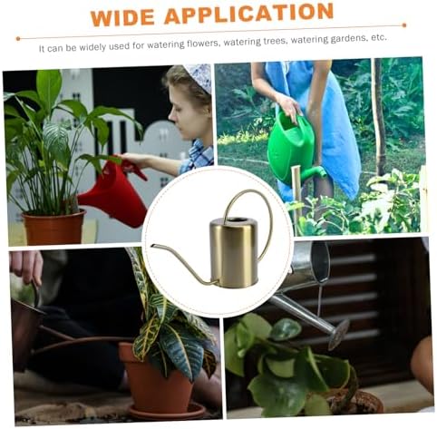 Watering Can with Long Spout 2000ml Stainless Steel Golden - Image 2