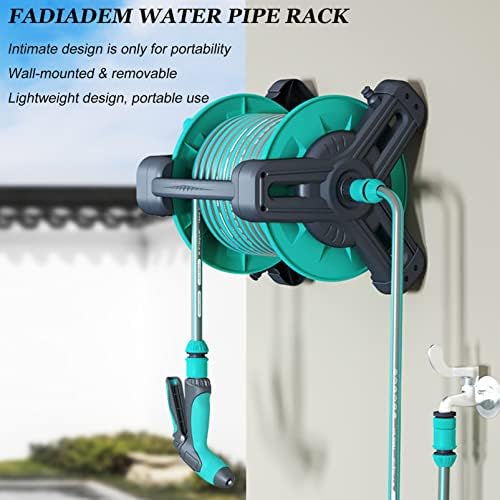 Garden Mobile Hose Reel with Water Pipe, Wall/Floor Mounted Water Hose Holder with Crank Handle, Portable Hose Storage Stand Water Pipe Rack, for Outside Gardening Car Cleaning Watering - Image 3