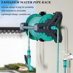 Garden Mobile Hose Reel with Water Pipe, Wall/Floor Mounted Water Hose Holder with Crank Handle, Portable Hose Storage Stand Water Pipe Rack, for Outside Gardening Car Cleaning Watering - Image 3