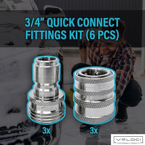 MTM Hydro Pressure Washer Garden Hose Adapter Set, 6 Piece, 3x3 - Image 2