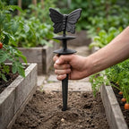 Vintage Cast Iron Garden Hose Holder Butterfly Shaped Freestanding Stake for Lawn and Patio Black Outdoor Hose Guide and Resists Fading - Image 7