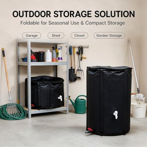 Collapsible Rain Barrel, Outdoor Rainwater Collection Storage Container (66.04, Gallons) - Image 6