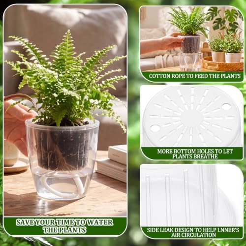 Self Watering Plant Pots, 3.5'', Transparent, 54 Pcs - Image 3