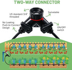 Riboud 165FT Drip Irrigation Kit, Quick-Connect Garden Watering System with 30 Adjustable Misting Nozzles for Garden Greenhouse, Hanging Plants, Raised Beds - Image 5