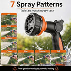 Garden Hose Nozzle Heavy Duty -Thumb Control Spray Nozzles for Garden Hose High Pressure, 7 Patterns Water Hose Nozzle for Car Wash, Watering Lawn and Pets - Image 2
