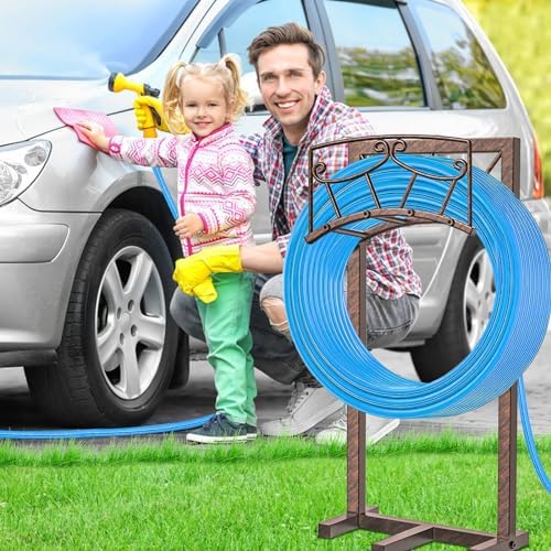 Garden Hose Holder, Heavy Duty Metal Water Hose Holders Hose Stand with 5 Spikes, Freestanding Hose Storage Rack Hose Hanger Holds 150ft Hose for Outside Yard Lawn Garden Decor - Image 5