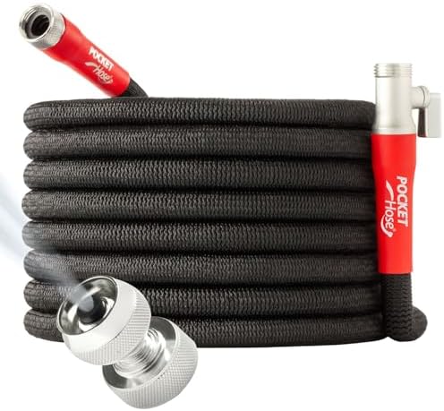 Pocket Hose 100 FT Silver Bullet 2.0 Hose, Turbo Shot Nozzle, Kink-Free by PocketHose