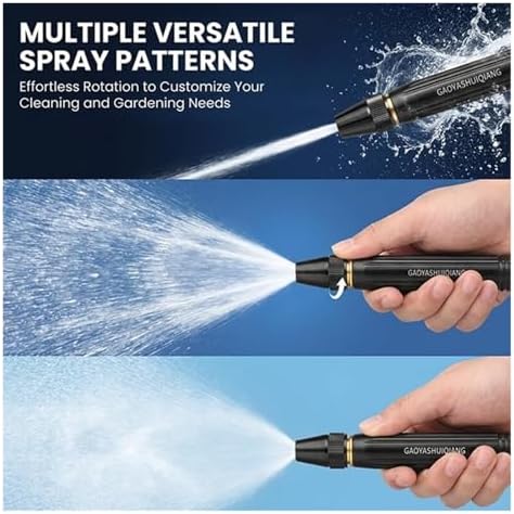 High Pressure Hose Nozzle, Adjustable Water Spray Gun with 3 Spray Modes, Metal Garden Hose Sprayer for Car Wash, Plants Watering, Patio, Floor & Outdoor Cleaning(2PCS) - Image 5
