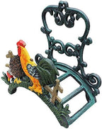 Sungmor Heavy Duty Cast Iron Garden Hose Holder | Wall Mounted Water Hose Hanger | Decorative Indoor Outdoor Hose Rack Reel | 50FT 75FT 100FT Water Hose Bulter Storage | Lovely Cock Metal Hose Stand - Image 4