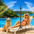 6FT Height Adjustable Standing Mister, Outdoor Misting System, 26FT Hose by GOBRILLFUN