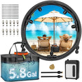 MIXC Portable Misting Systems, Outdoor Water Cooling Misters Set with 5200mAh Water Pump, 5.8GAL/22L Bucket, 36FT(11M) Hose, 8*Adjustable Brass Nozzles for Patio/Umbrella/Golf Cart/Canopy/Camping by MIXC