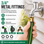 100FT Non-Expandable Flat Garden Hose with 10 Function Nozzle,No-Kink,Green - Image 7