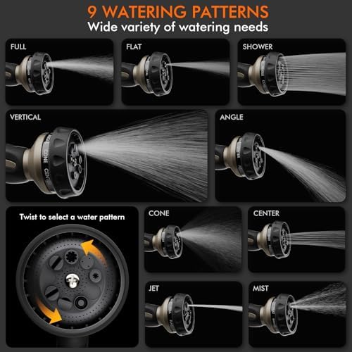 RESTMO Hose Nozzle Heavy Duty, Metal Water Hose Sprayer for Garden - Image 3