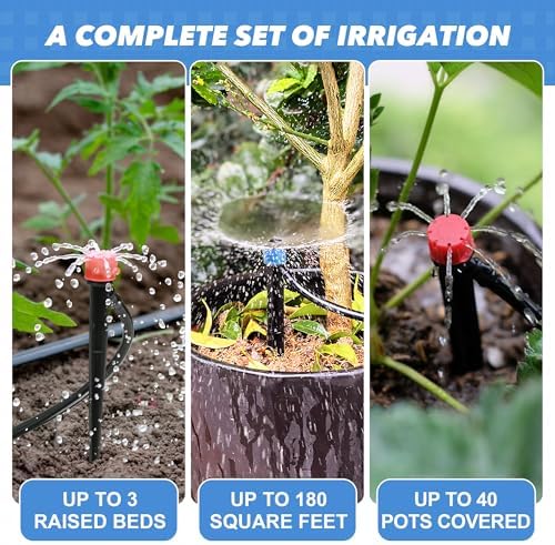 232FT(en) TATA Drip Irrigation System Automatic Garden Irrigation System Kit - Smart Drip & Sprinkler Watering System for Lawns, Flower, Vegetable Gardens -Water-Efficient Quick-Connect Fittings - Image 2