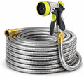 Metal Garden Hose 75 ft – 304 Stainless Steel Water Hose with Nozzle Sprayer, Garden Hoses Flexible, Lightweight, No Kink, Heavy Duty for Outdoor (75 ft) by Holldoor