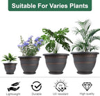 Usocik 16 Inch Outdoor Planters, 4 Pack, Copper Plaid - Image 5