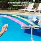 Solar Pool Fountain with Lights-7 RGB Colors & 42 Lighting Effects, 360° Rotation Dual-Head Sprinkler, Remote-Controlled, IP68 Waterproof Solar Powered Pool Light for Above/In-Ground Pools (Solar) - Image 5