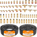 CheeMuii 64 Pcs Brass DOT Air Line Fittings with 1/4" & 3/8" DOT Air Hoses by CheeMuii