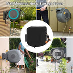 Hose Reel Cover for Gorilla GRS-150H 2021, Garden Wall Mounted Hose Storage Cover, Waterproof Portable Hose Protector with Drawstring, Daily outdoor protection,Black - Image 5