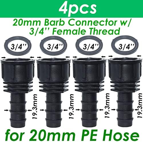 Garden 4PCS Thread Connector to Barb, PE Hose Adapter Drip Irrigation Watering System (Color : SPL11-232-20MM-4PCS) - Image 2