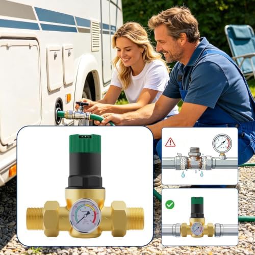 Water Pressure Regulator, Adjustable Gauge Control Valve - Image 3